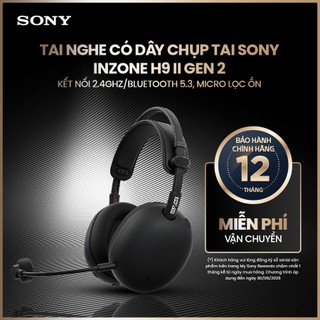 Tai nghe có dây chụp tai Sony INZONE H9 II Gen 2, kết nối 2.4GHz/Bluetooth 5.3, micro lọc ồn