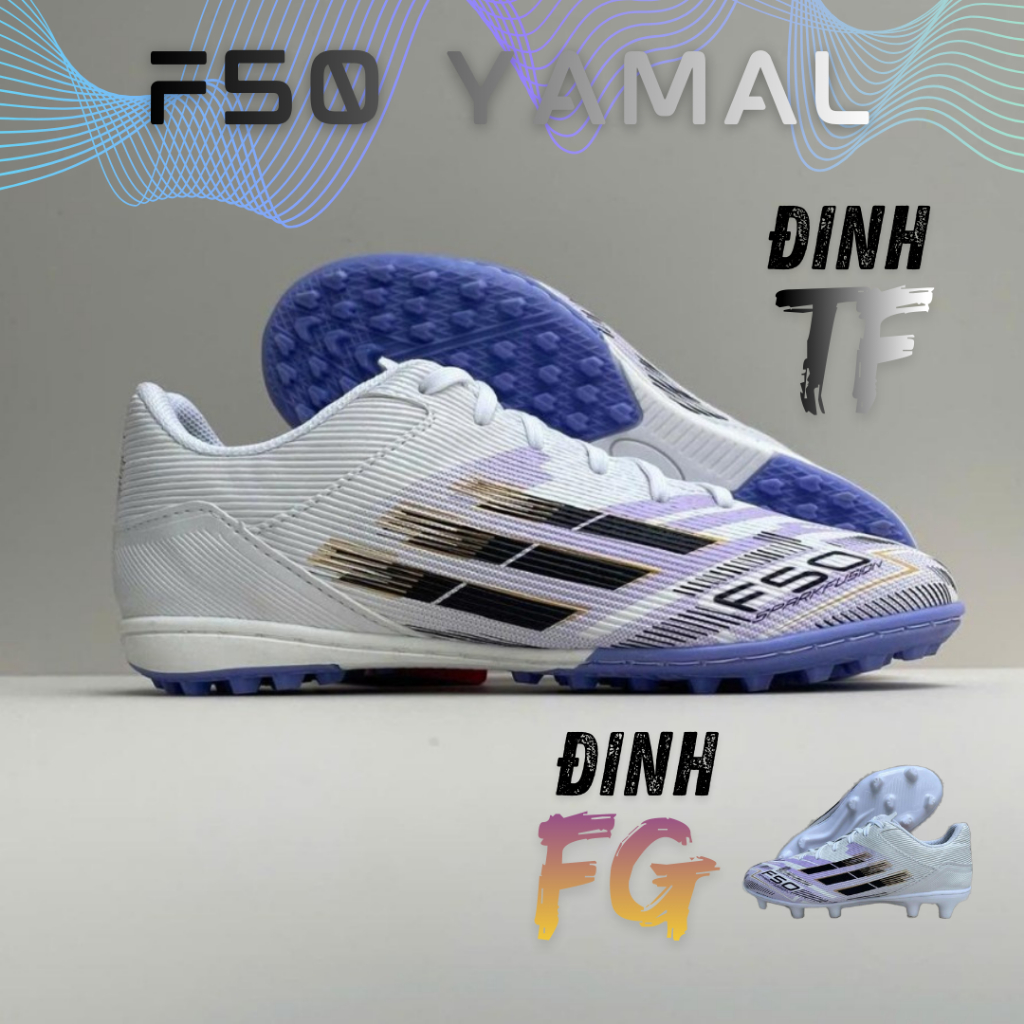 รองเท้าฟุตบอล F50 Yamal พร้อมหนามแหลม TF/FG – ส้นกันกระแทก EVA ยี่ห้อ ILOMI
