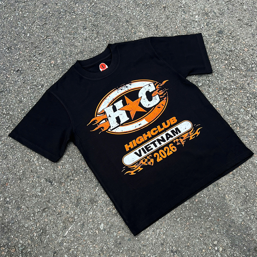 HC RACING TEAM Tee - HIGHCLUB BLACK คอกลม แขนสั้น - UNISEX