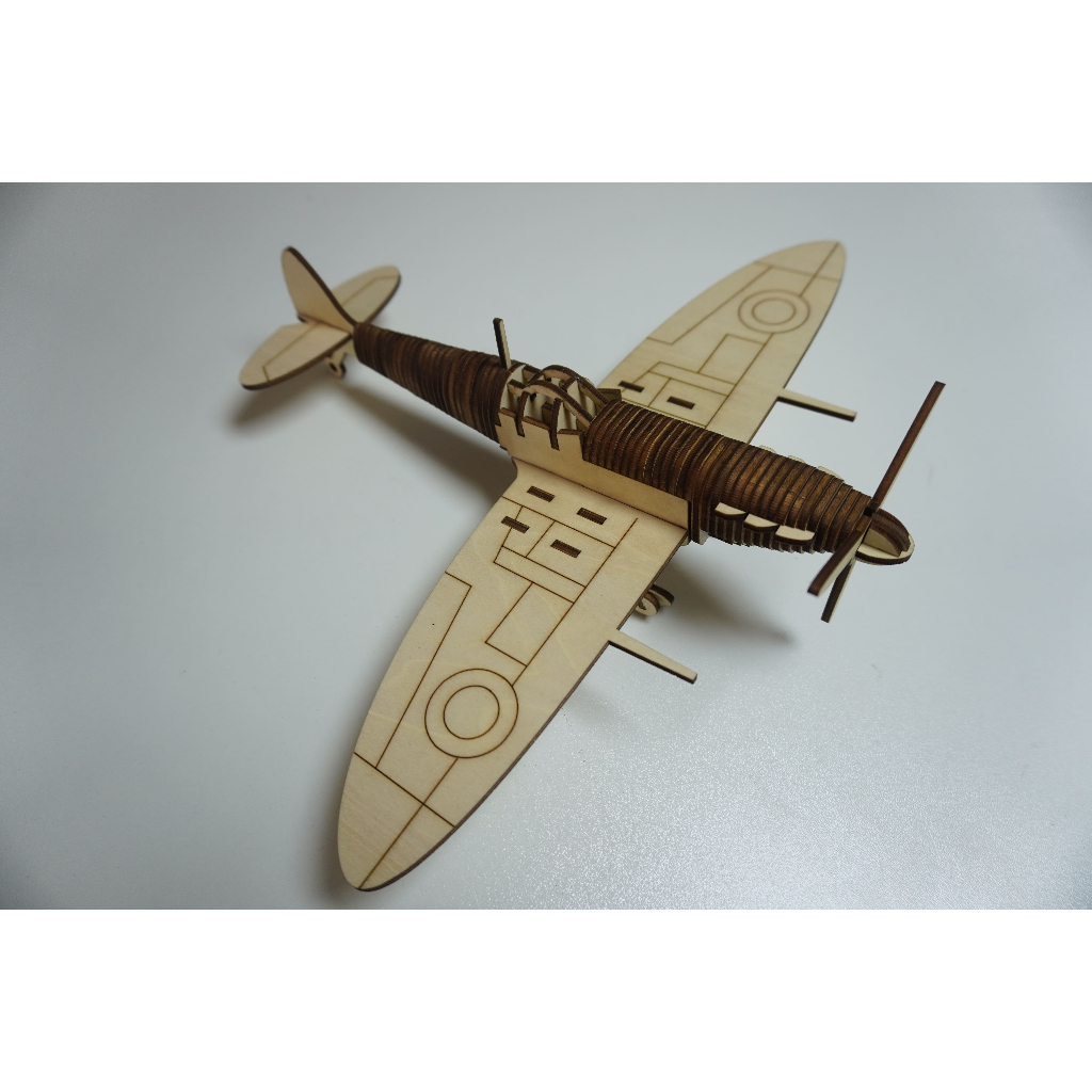 HDLaser 3D ประกอบ DIY เครื่องบินไม้รุ่น – ปริศนาไม้สําหรับตกแต่งโต๊ะ HDF003 (30x20x10 ซม.)