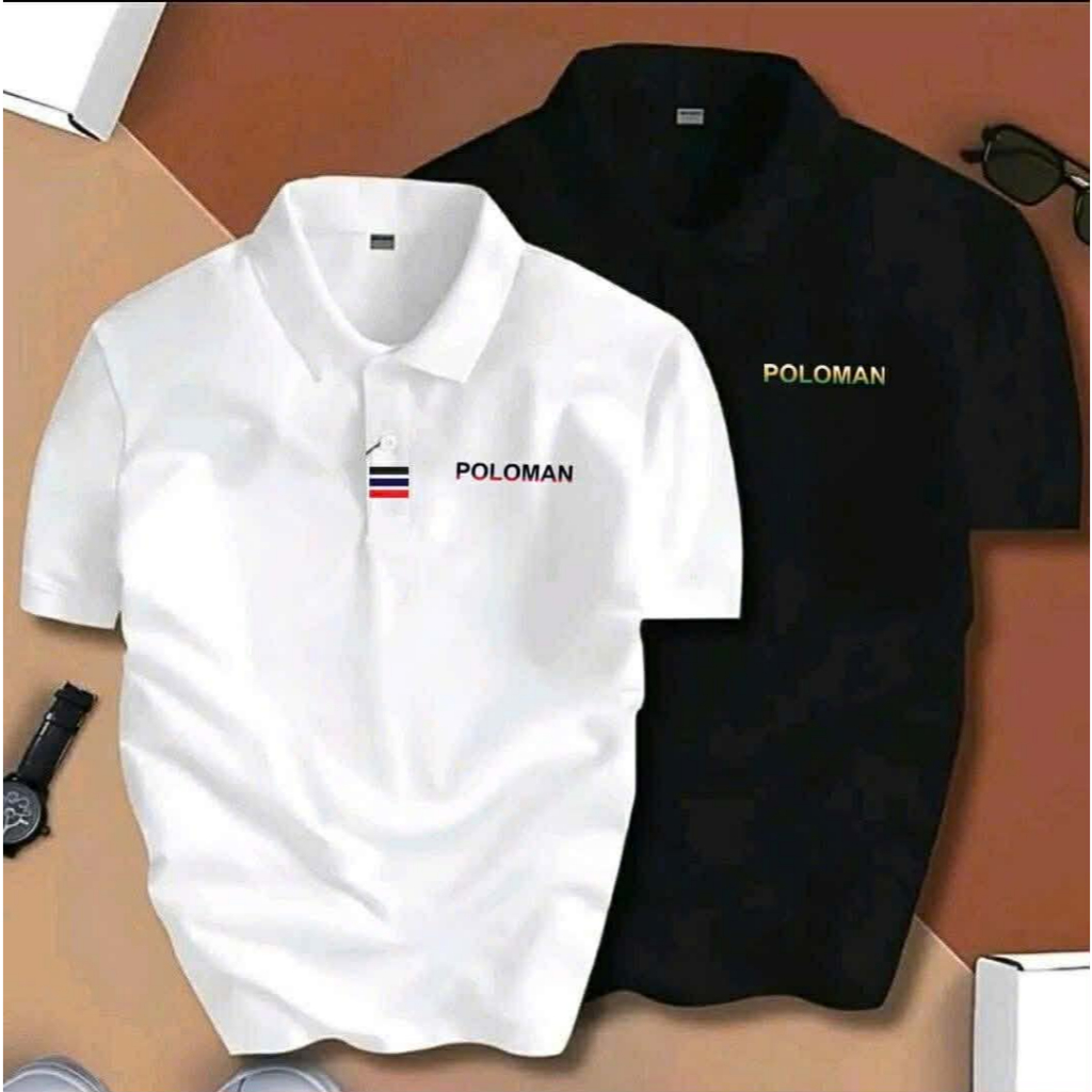 COMBO เสื้อยืด POLOMAN 2 ตัว POLY CROCODILE FABRIC L01