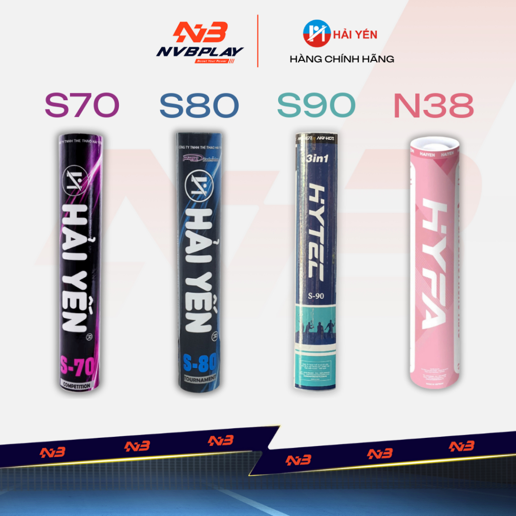 [GENUINE] หลอดแบดมินตัน Hai Yen S70 / S80 / S90 / N38 - 12 ลูก - S70 / S90 / N38 หลอดแบดมินตัน