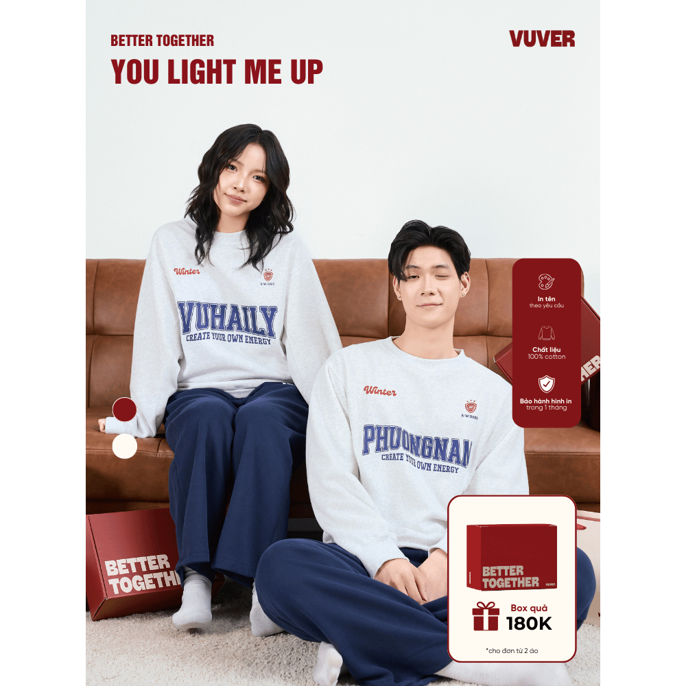 [PRINT ON DEMAND] - เสื้อสเวตเตอร์ 2 ชั้น - YOU LIGHT ME UP - เสื้อเชิ้ต unisex สําหรับผู้ชายและผู้ห