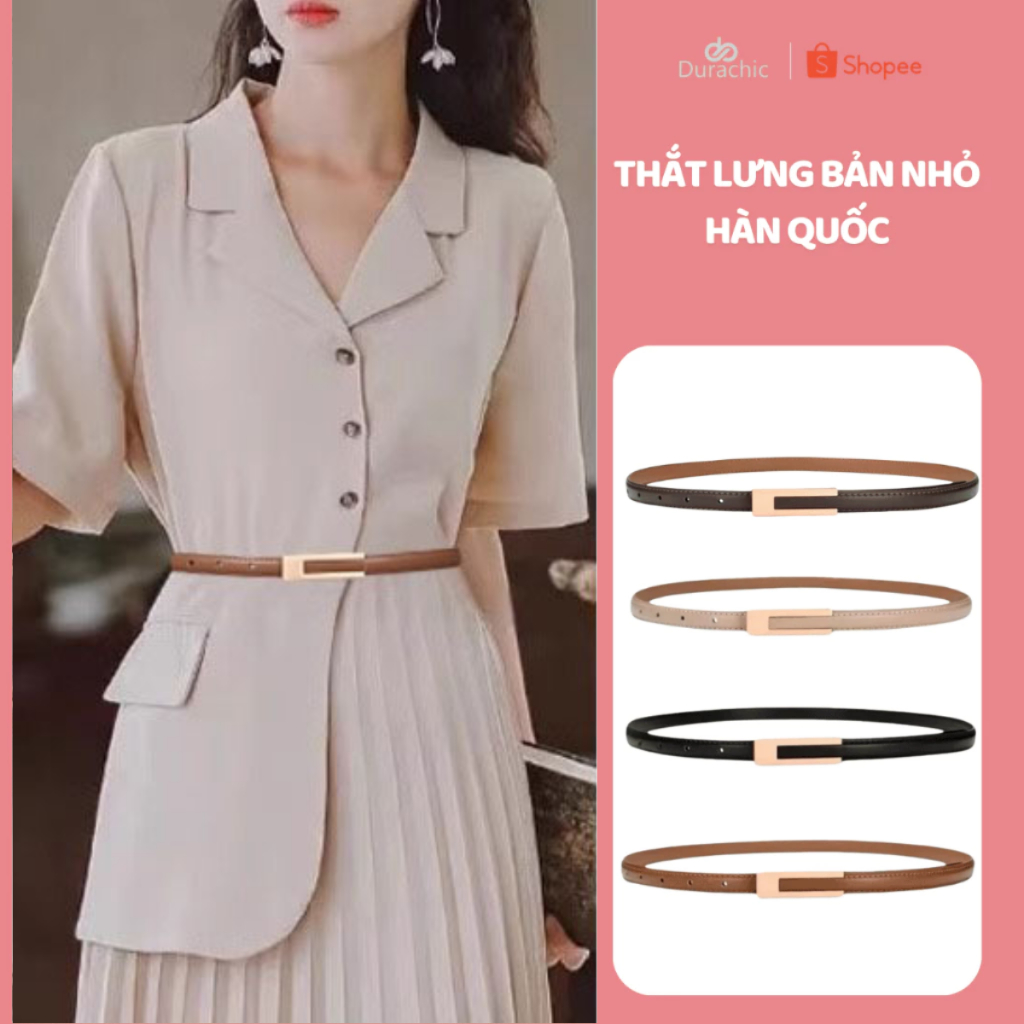 ดูราชิค เข็มขัดหนังผู้หญิงขนาดเล็กพร้อมหนัง ปู่ คุณภาพสูงและกระโปรงหัวเข็มขัดโลหะสไตล์โมเดิร์นและกาง