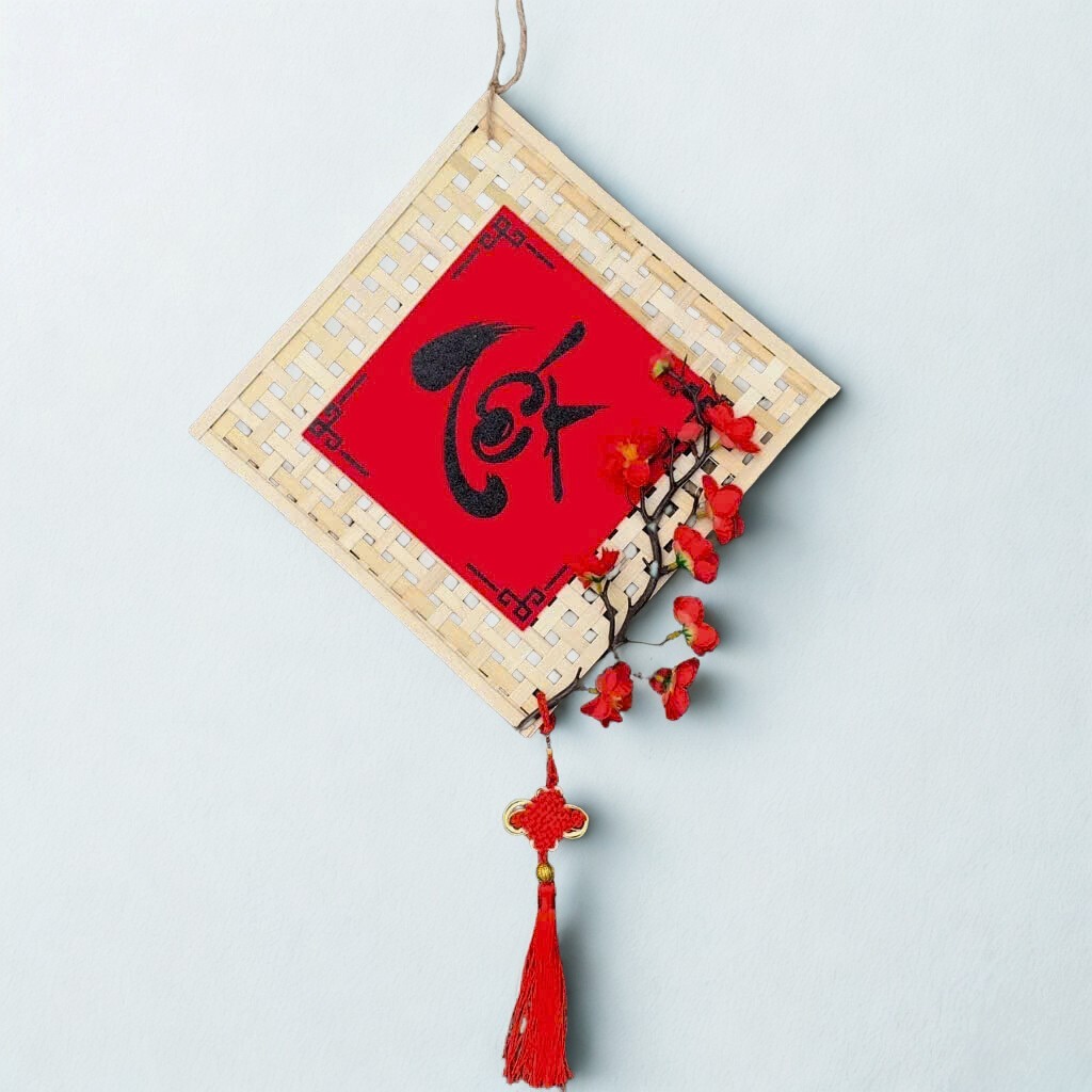 (ฟรีโคมไฟ + ตะขอ) FLOWER POT 30CM/40CM TET DECORATION NTXVL008