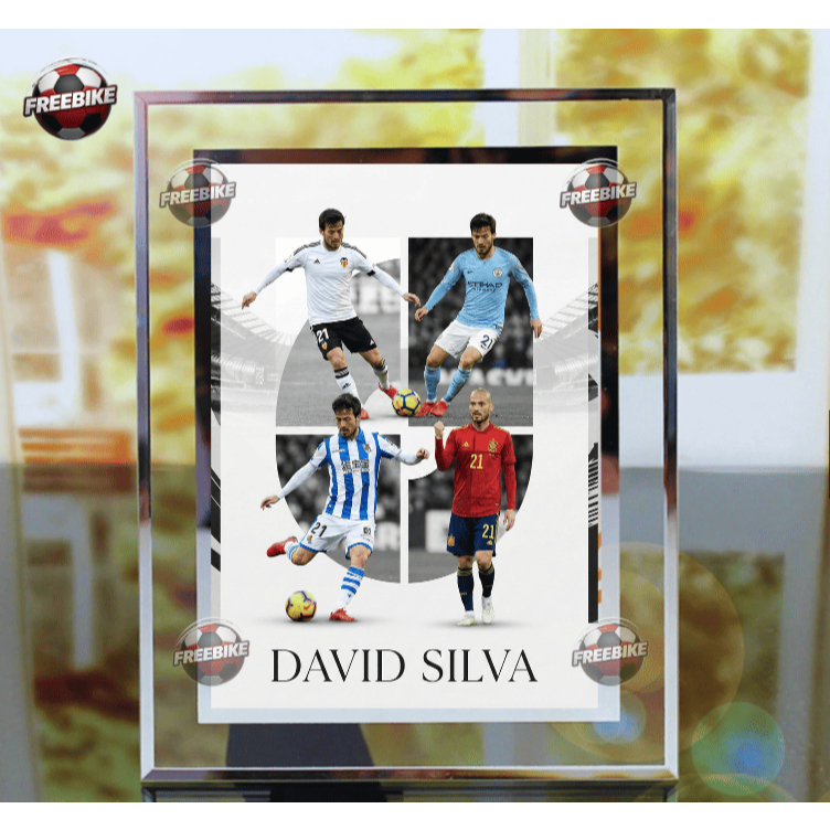 DAVID SILVA โปสเตอร์กรอบคุณภาพสูงคริสตัลแก้วรุ่น 2
