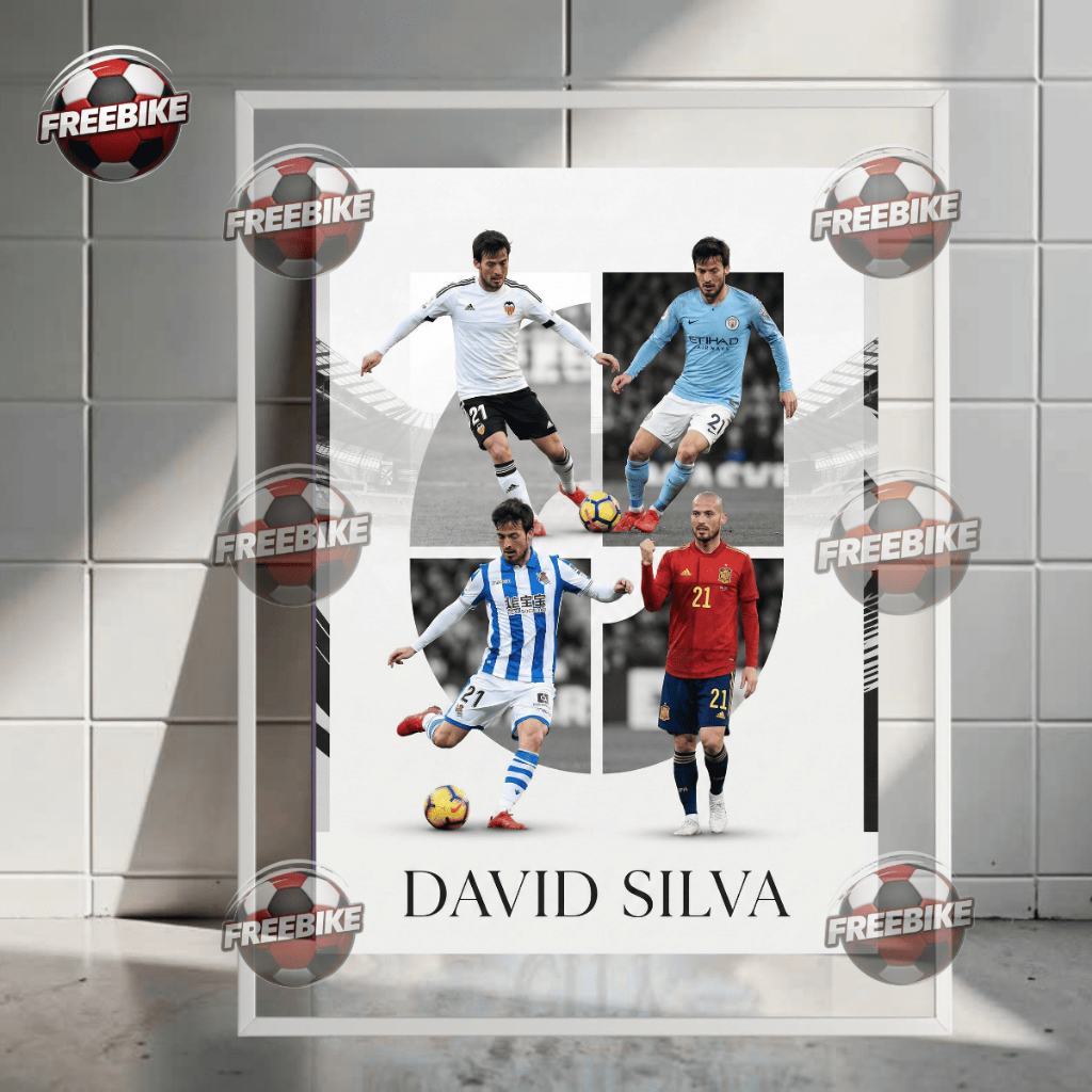 โปสเตอร์ DAVID SILVA พร้อมกรอบแก้วคริสตัลคุณภาพสูง