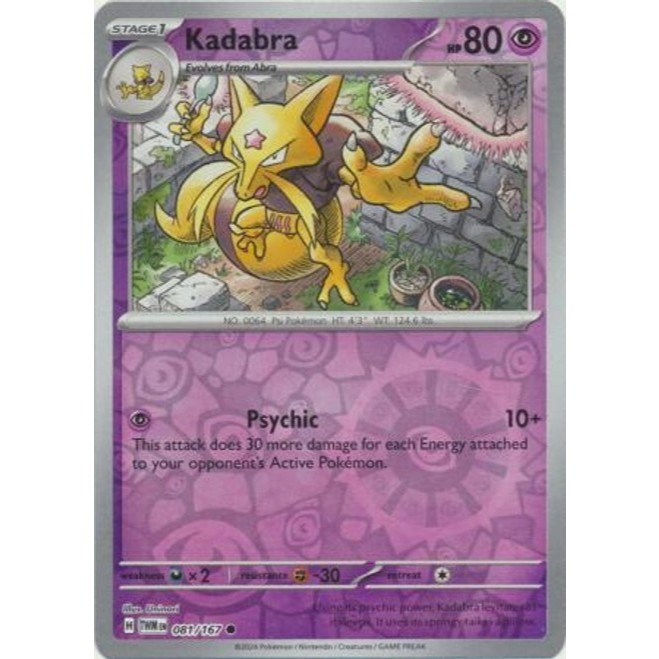 [Pokemon EN Card] Kadabra 081/167 Twilight Masquerade (TWM) Reverse Holo