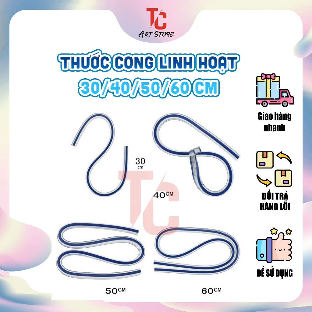 ไม้บรรทัดโค้งแบบยืดหยุ่น 30/40/50/60 ซม. - ไม้บรรทัดแบบยืดหยุ่นสําหรับการวาดภาพแฟชั่น, การออกแบบทางเ