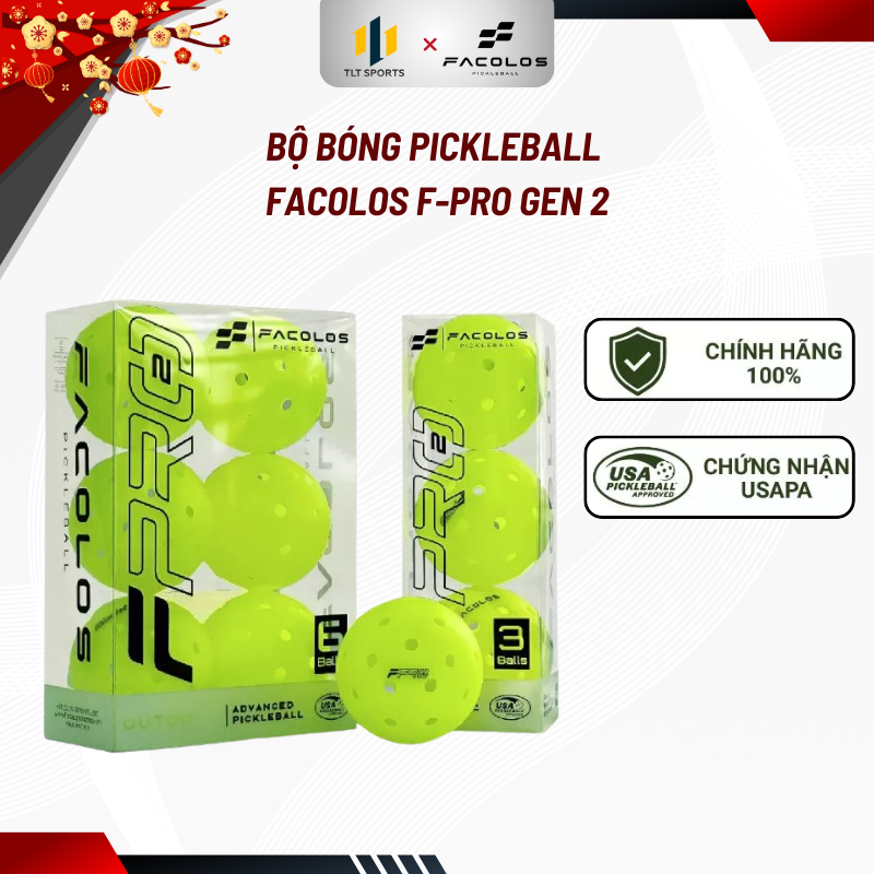 Facolos F-Pro Gen 2 Pickleball – ความทนทาน 2500 ช็อต, ตีกลับที่มั่นคง, มาตรฐานการแข่งขัน USAPA