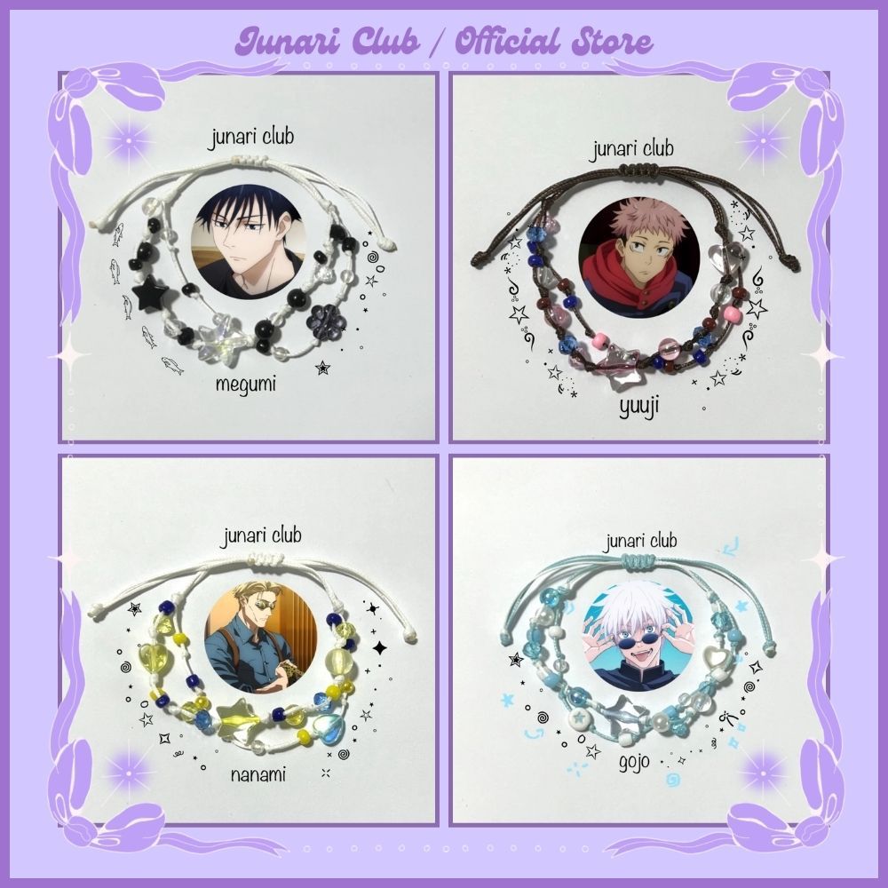 สร้อยข้อมือเชือกขี้ผึ้ง Jujutsu kaisen / คาถาเวทมนตร์สงคราม - สร้อยข้อมือแฮนด์เมด Junari Club