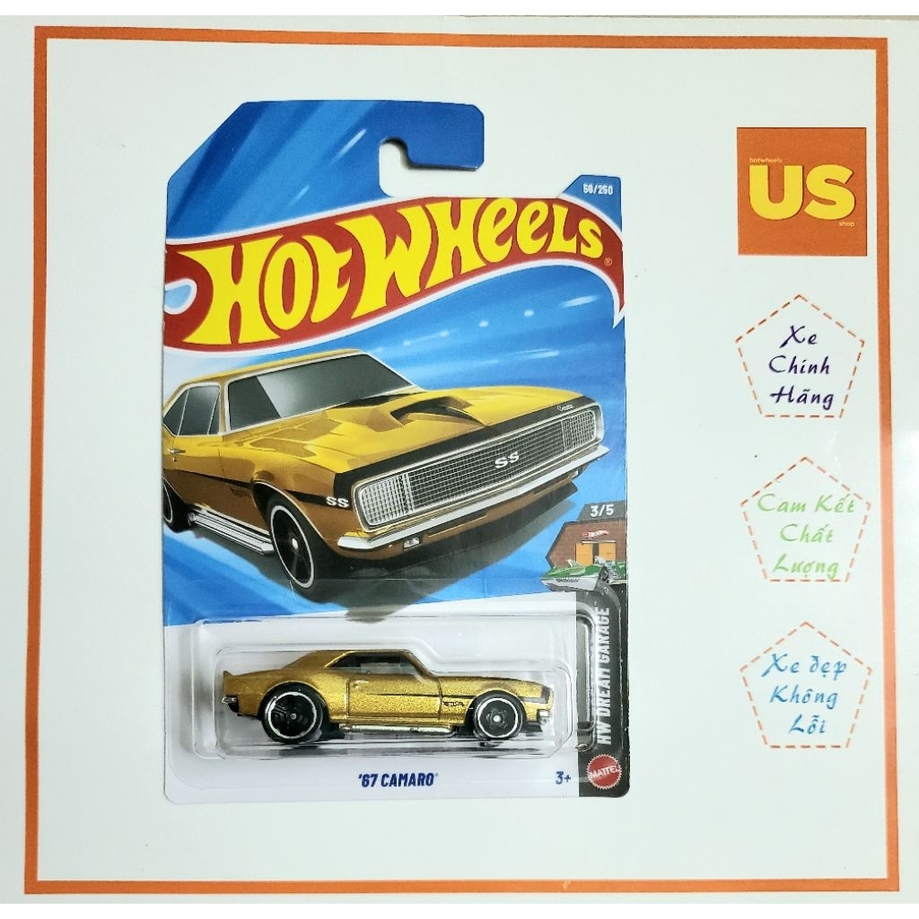 Hot Wheels 67 Camaro Model Car – ของแท้ US (การ์ดปกติ)