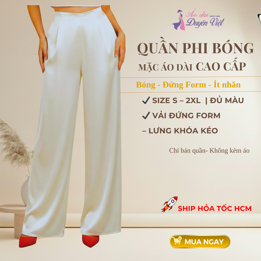 [HCMC EXPRESS] กางเกงบอลลูน Ao Dai สําหรับผู้หญิง - ทรงตรงขากว้าง – Size S–2XL