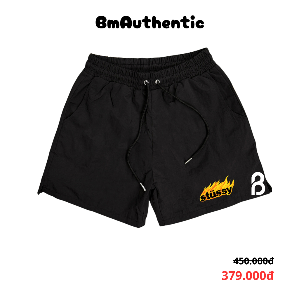 [คุณภาพสูง] Stussy Flame Street High QUALITY Cotton Loose Shorts - BM Authentic
