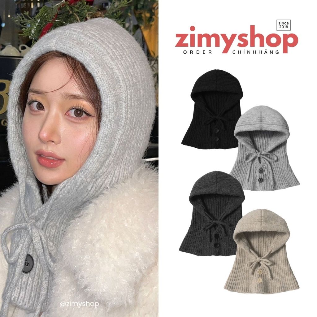 ปุ่มของแท้ WOOL KNIT BALACLAVA NUART STUDIO KOREA