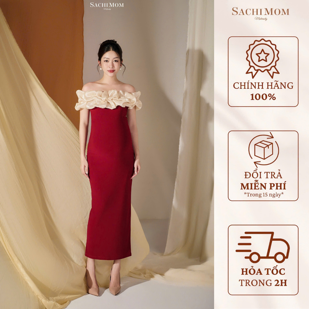 SACHIMOM Gown DRESS - HAZEL DRESS Slim Off Shoulder Party Gown
