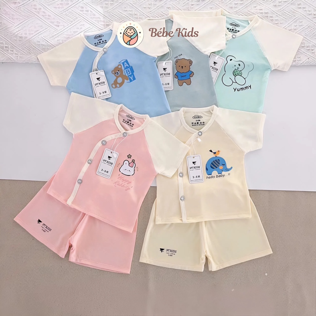 (BC.04) Combo of 3/5 VTKIDS เสื้อผ้าเด็กแรกเกิดแขนสั้นสไตล์น่ารักและนุ่มสําหรับเด็กทารก 3-9 กก.