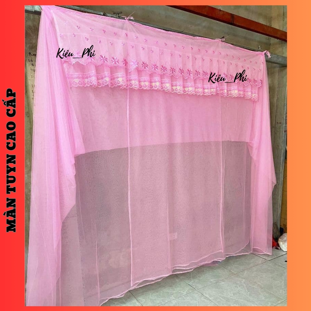 คุณภาพสูงไทย tulle เตียงสุทธิลูกไม้แอปริคอท 1m2, 1m4, 1m6, 1m8, 2m2 พับได้ Kieu Phi