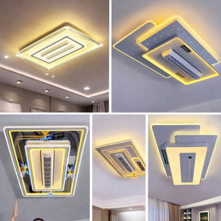 Quạt trần đèn trang trí cao cấp 2026 – quạt đèn không cánh, kích thước lớn, điều khiển từ xa