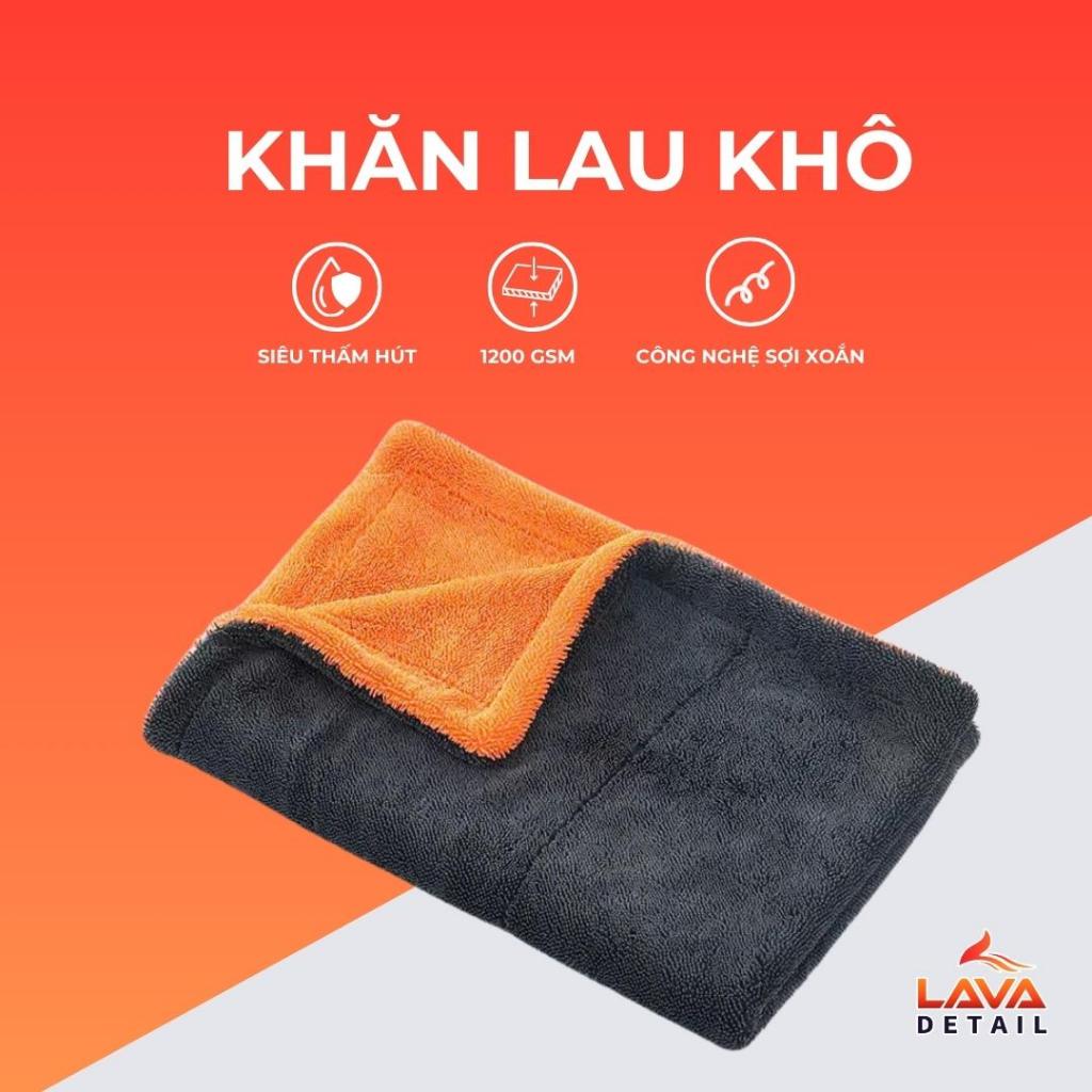 Khăn Lau Xe Hơi Lava Detail Sợi Xoắn Twisted Loop 1200gsm Siêu Thấm Hút - 40x40cm, 40x60cm, 60x90cm