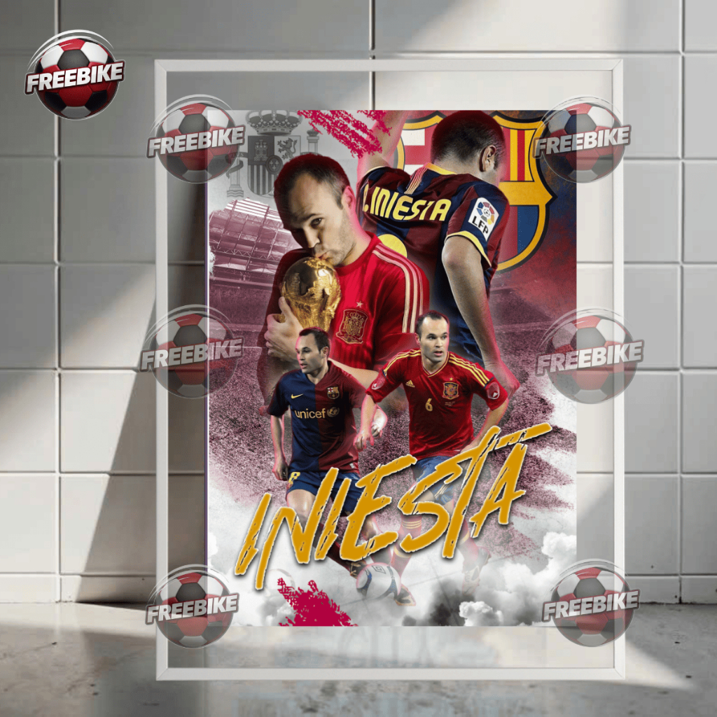 โปสเตอร์ INIESTA พร้อมกรอบแก้วคริสตัลคุณภาพสูง