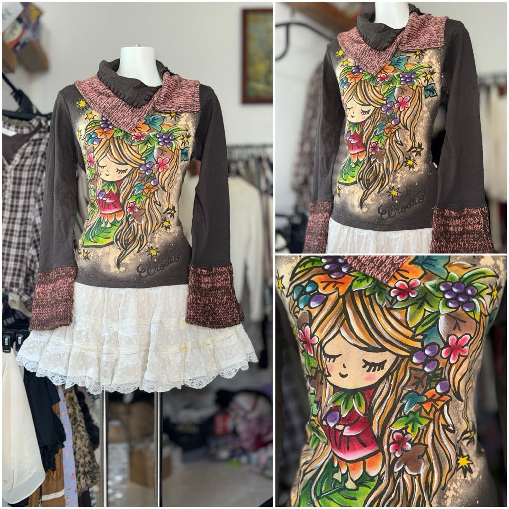 [2hand_thrift] EL RODEO เสื้อเชิ้ตผ้าฝ้ายและผ้าวูล M อก 86-96 ยาว 51