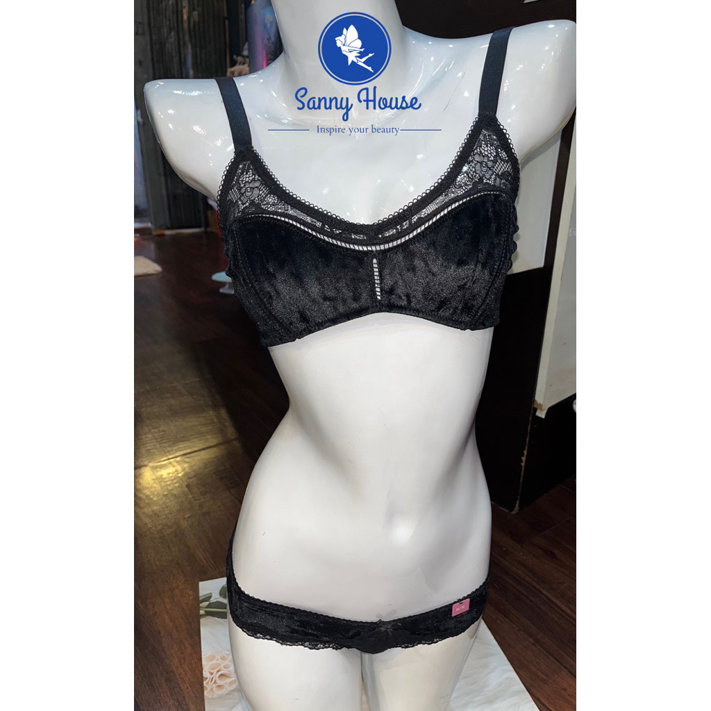 น่ารัก Sanny House VS ชุดชั้นในกํามะหยี่ไม่มีขอบไม่มีโฟม