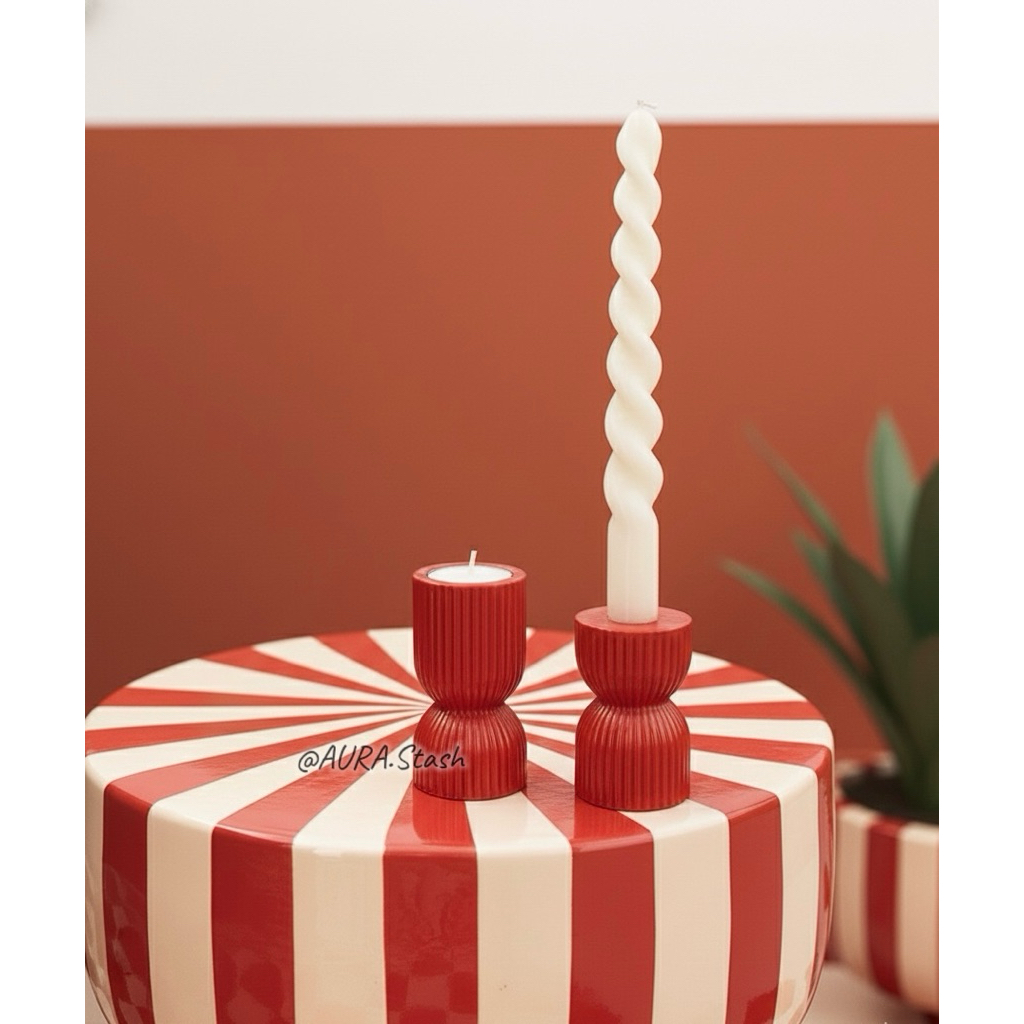 Double Candle Holder & Tealight Duo Glow red – 2-in-1 Candle & Tealight Holder