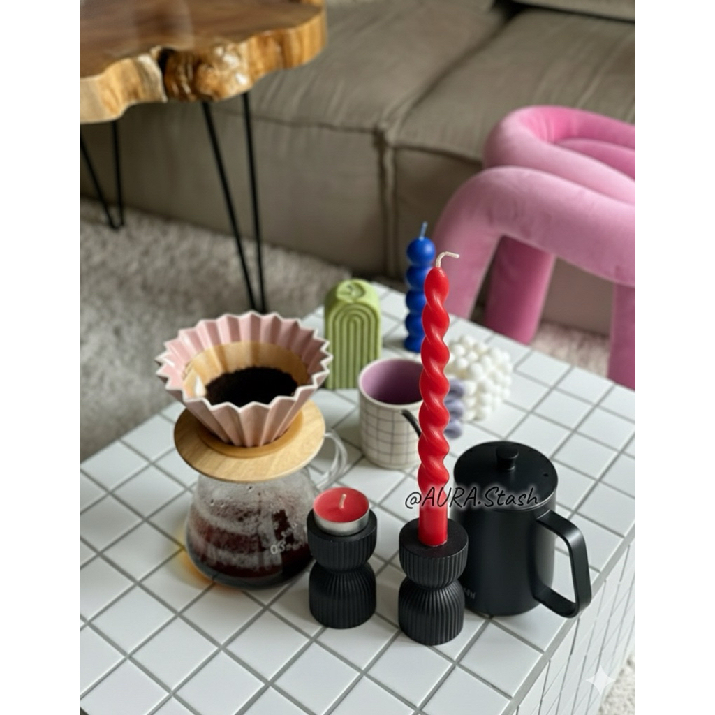 Double Candle Holder & Tealight Duo Glow black – 2-in-1 Candle & Tealight Holder