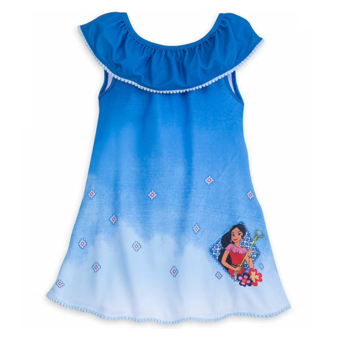 [LIQUIDATION DRESS] Disney Ombre Blue Ruffle Neck Dress for Girls - Cool, Cute Wear – HUNGLONGPC