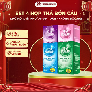 Set 4 Hộp Thả Bồn Cầu, Viên Tẩy Bồn Cầu Khử Mùi Hôi Và Diệt Vi Khuẩn 1 tuần An Toàn Không Độc Hại