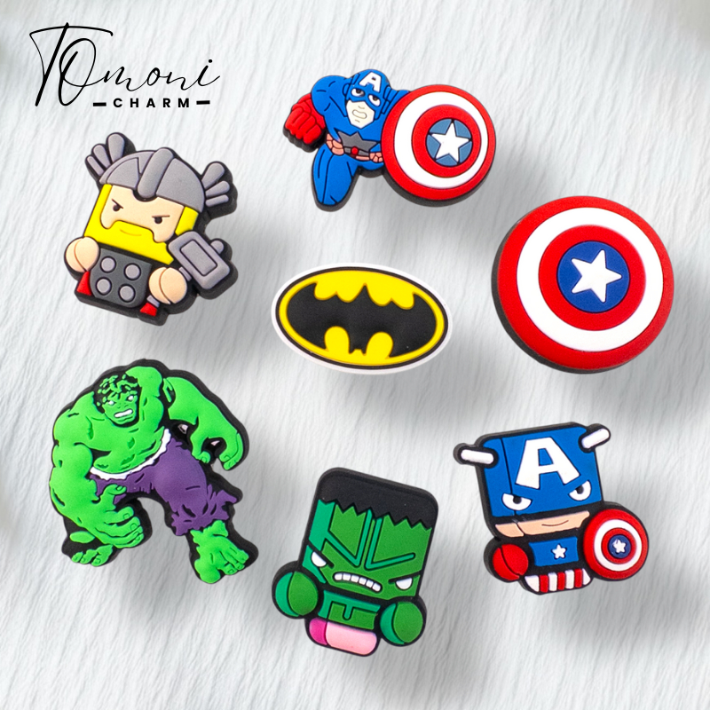 TOMONI Slipper Sticker, Slipper Charm Themed Hero Cartoon Character