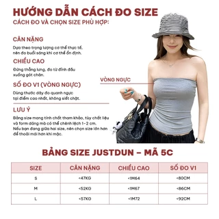[เสื้อ 2 ชั้นไม่เปิดเผย] JUSTDUN 5C Bodycon Slim Tube Top - Basic เรียบ ยืด ผ้าคอตตอนเนื้อนุ่ม