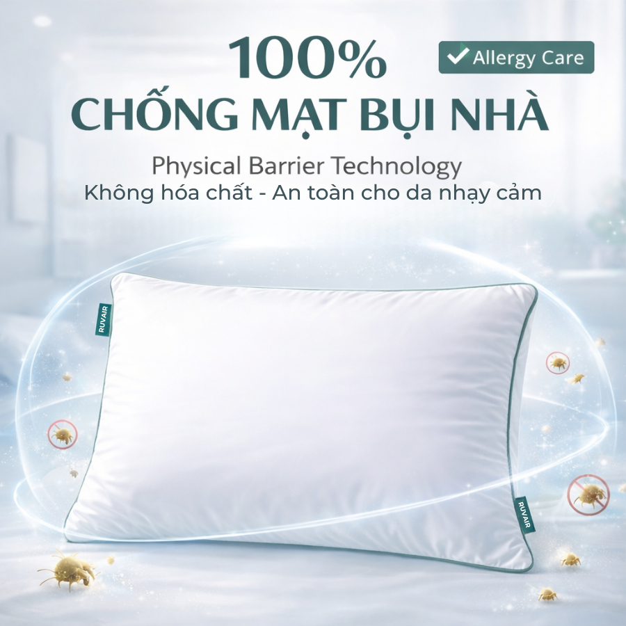 [RUVAIR] Medical Standard Sleep Protection Cover - ปลอกหมอนป้องกันไรฝุ่นบ้าน, Allergies, Atopic Derm