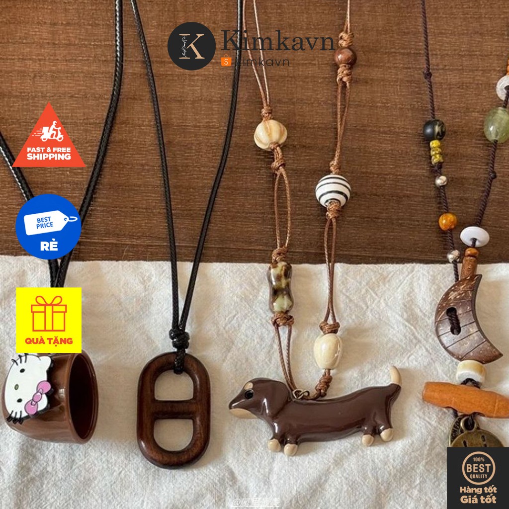 (1437) สร้อยคอยาวเสน่ห์หินเรขาคณิต สร้อยคอยางยืดลายโลหะเกาหลี