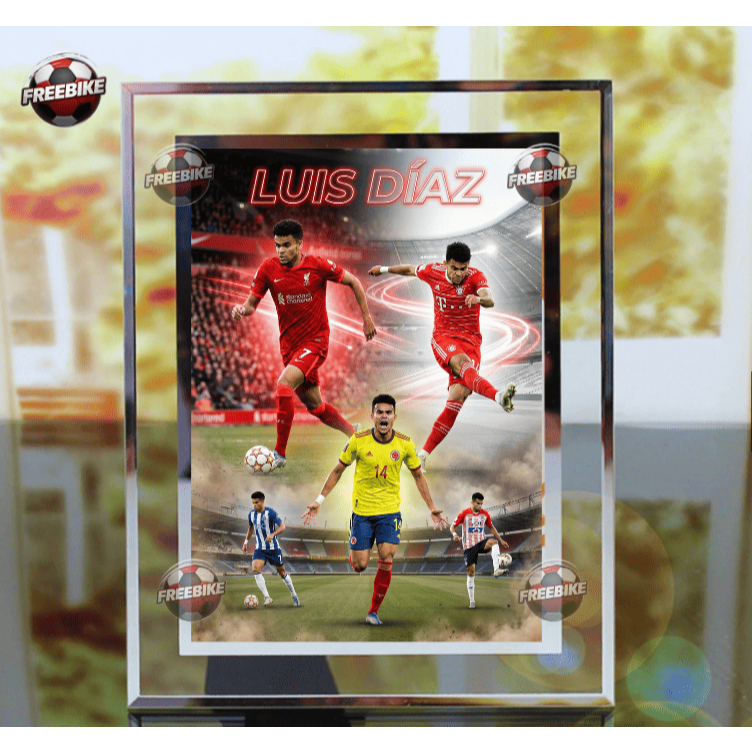 กรอบโปสเตอร์ LUIS DIAZ พร้อมแก้วคริสตัลคุณภาพสูง