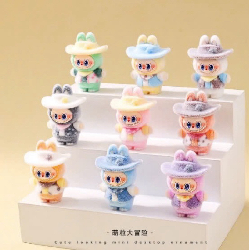 Labubu chibi Model Wearing Cowboy Hat set 9 ตัว Lovely Character