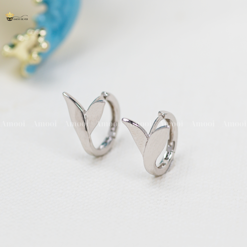 S925 ต่างหูเงินหางปลากลม เส้นผ่านศูนย์กลาง 9mm - Amoi Silver AB53