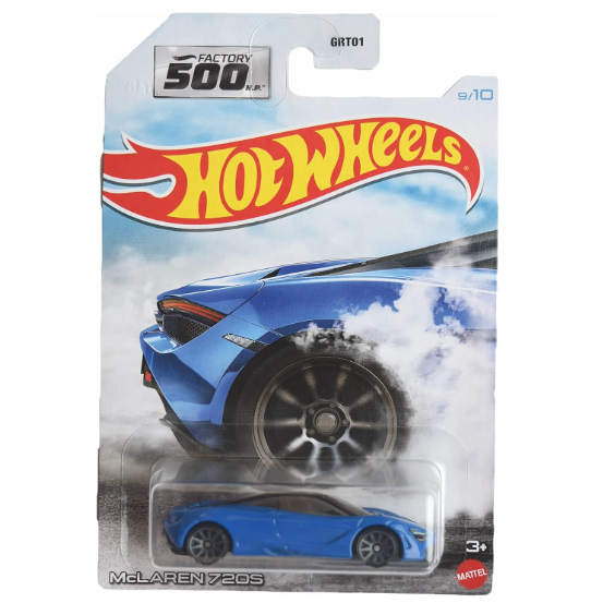 ของแท้ 1:64 ScaleรถHot Wheels Basic Mainline McLaren 720s Factory 500HPสีฟ้า