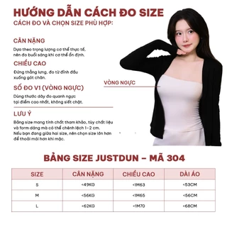 JUSTDUN 304 เสื้อคาร์ดิแกนผู้หญิงตัวยาว ผ้าคอตตอนเนื้อเรียบ นุ่ม สวมใส่สบาย