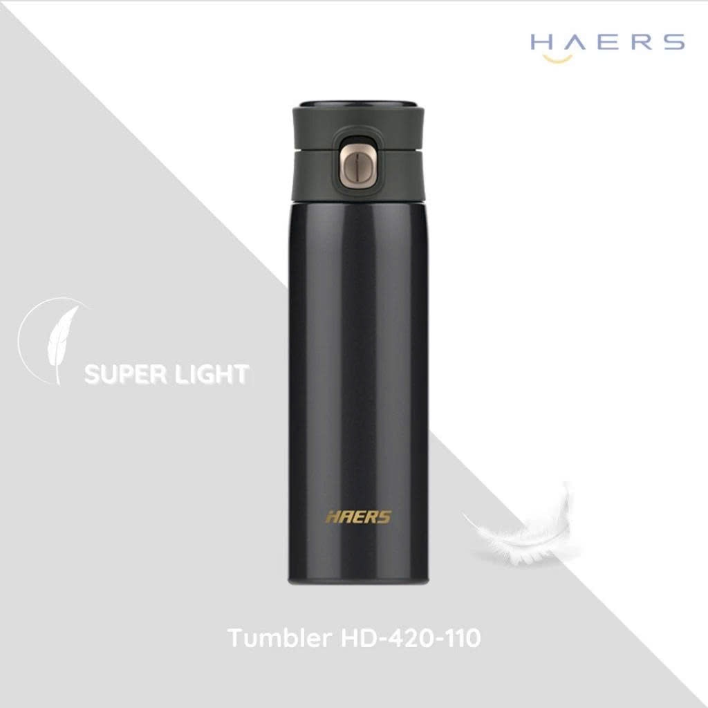 HAERS กระติกน้ําร้อน [Tumbler HD-420-110] 420ml เก็บความเย็นได้ถึง 20 ชม. เกาหลี Psosco 316 สแตนเลส