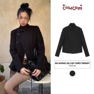 Áo Khoác Dạ Vạt Chéo Trendy 𝑩𝒚𝒄𝒂𝒎𝒄𝒂𝒎 Cổ Bẻ Hoặc Cổ Cao Giữ Ấm Mùa Đông AKHD452