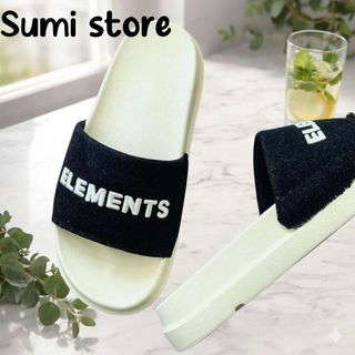 Dép quai ngang Elements vải jean đế bằng nam nữ , Đế cao 4cm, êm chân- Elements