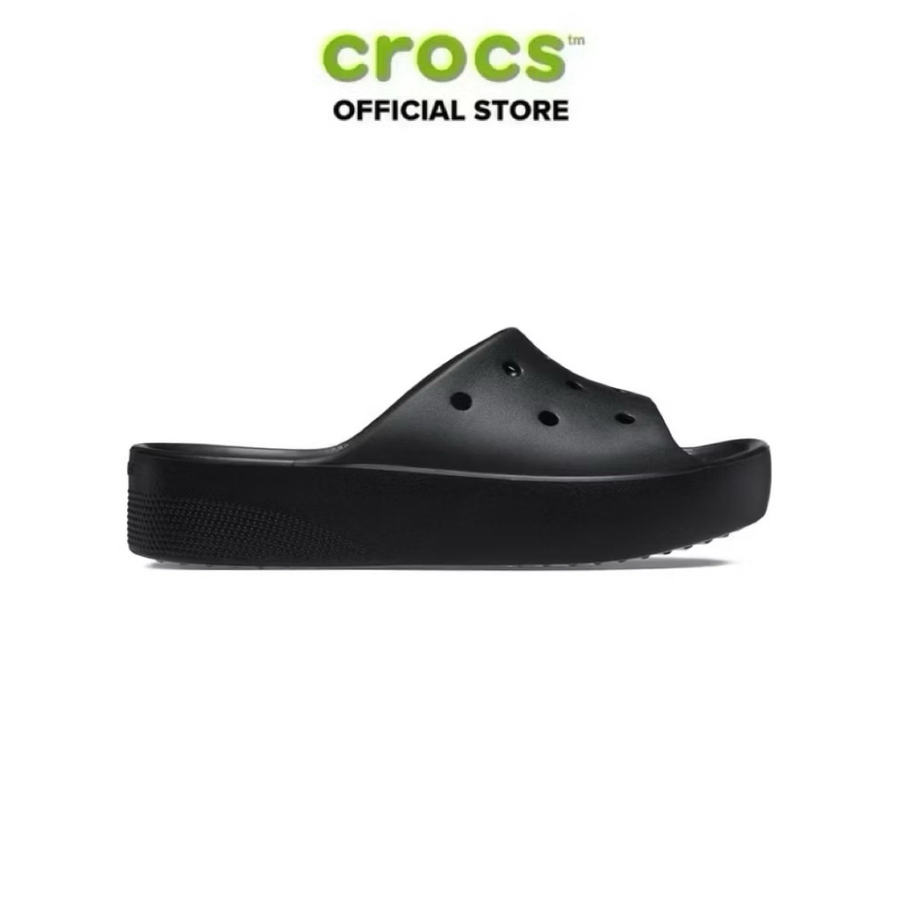 [ ของแท้ ] CROCS CLASSIC PLATFORM รองเท้าแตะผู้หญิง SLIPPERS - สีดํา