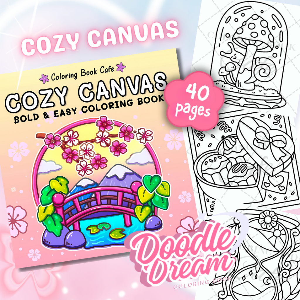 COZY CANVAS สมุดระบายสี – สมุดระบายสี Cafe | กระดาษ BEAUTIFUL THICK 200GSM โบว์ลิ่ง ABSORBENT แท้ ️