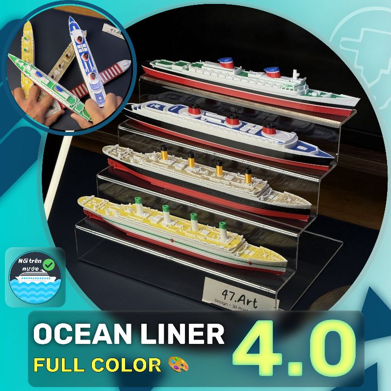 เรือยอชท์ v4.0 ใหม่ GENERATION สีใหม่ [MHV - 3D PRINTED] Normandie Britninic Titanic Marine Ship Mod