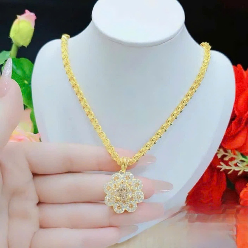 สร้อยคอผู้หญิงเคลือบทอง สร้อยคอฟีนิกซ์พร้อมจี้ดอกเคมีเลียเต็มไปด้วยเกรด k ao Quynh68