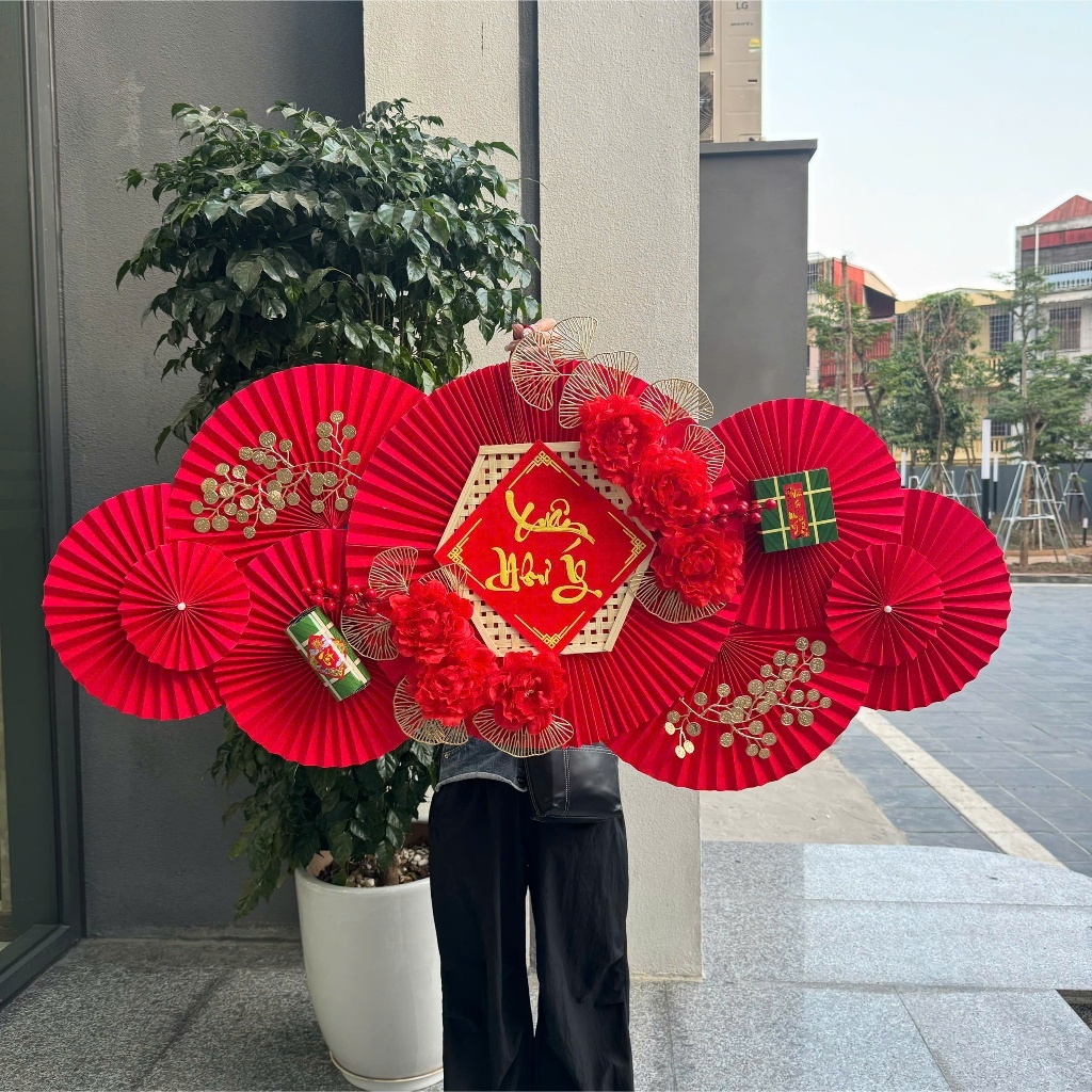 (ฟรีไฟ + ตะขอ) VIP02 FLOWER FAN สําหรับ TET DECORTATION - ชุด MATERIALS NTXVL68