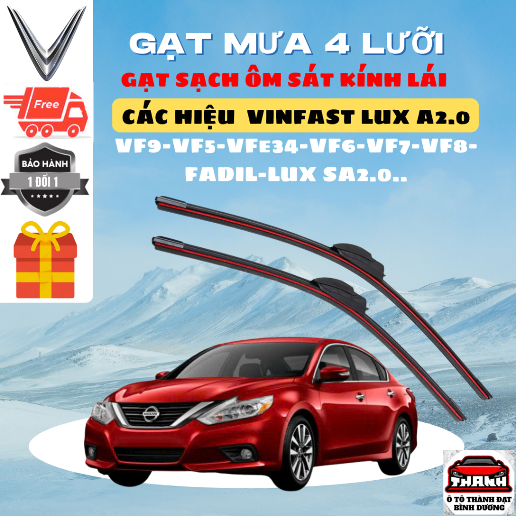 VINFAST LUX A, LUX SA, FADIL, VFe34, VF3, VF5, VF6, VF7, VF8, ซิลิคอน VF9 4 ใบมีด VF4L