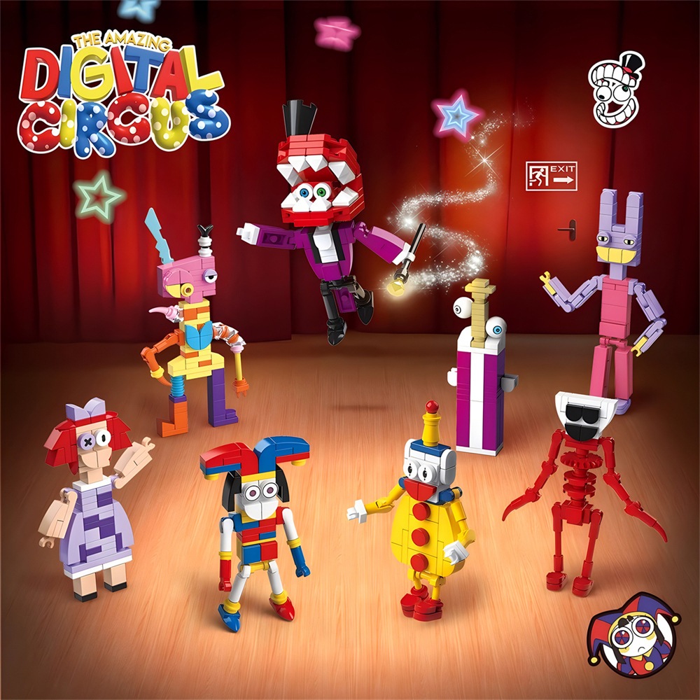 ชุด 8 MOC Digital Circus Building Block น่ารัก Digital Circus Puzzle ของเล่น